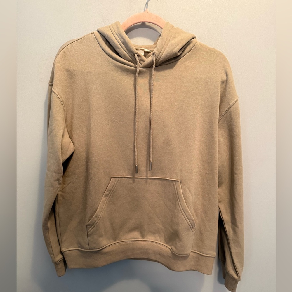 H&M Soft Cozy Minimalist Beige Hoodie Small